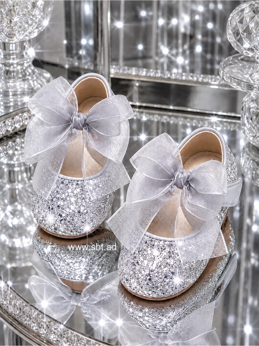 NWT Flower Girl Pageant MaryJanes Sparkling Glitter Princess Christmas Baby Shoe - Picture 7 of 12